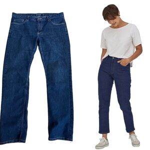 PATAGONIA women's straight regular blue denim jeans organic cotton Sz 31